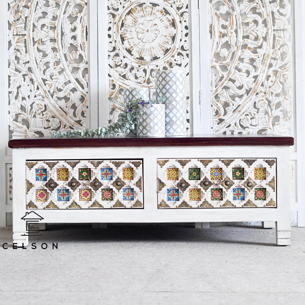 Kashvi Carved Tile Coffee Table
