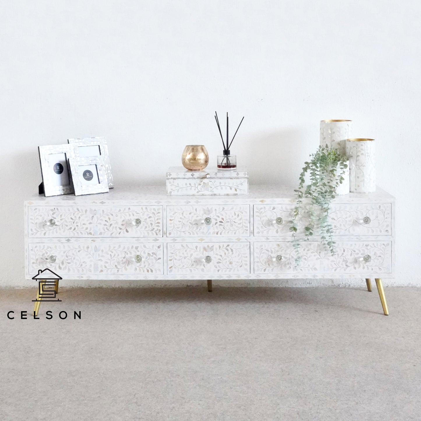 Avalino Mother of Pearl Inlay TV Cabinet