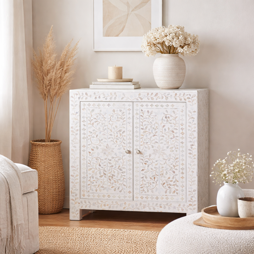 Bella Mother of Pearl Inlay Cabinet