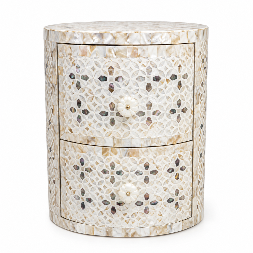 Milo Mother of Pearl Inlay Bedside
