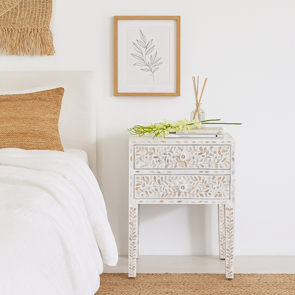 Moon Mother of Pearl Bed Side