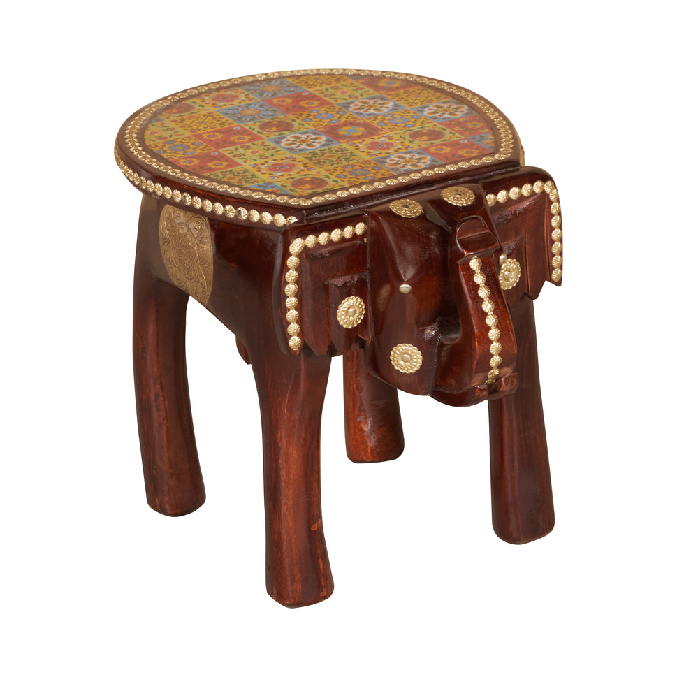 Ella Wooden Hand Carved Stool