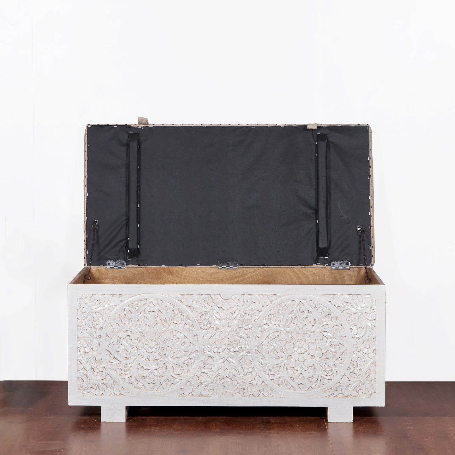 Jaden Wooded Carved Storage Trunk