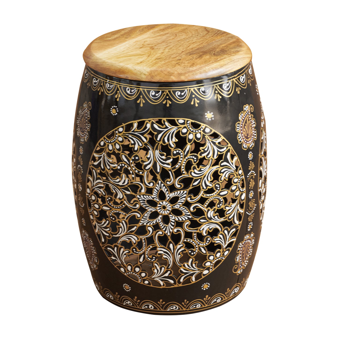 Berna Black Finish Stool