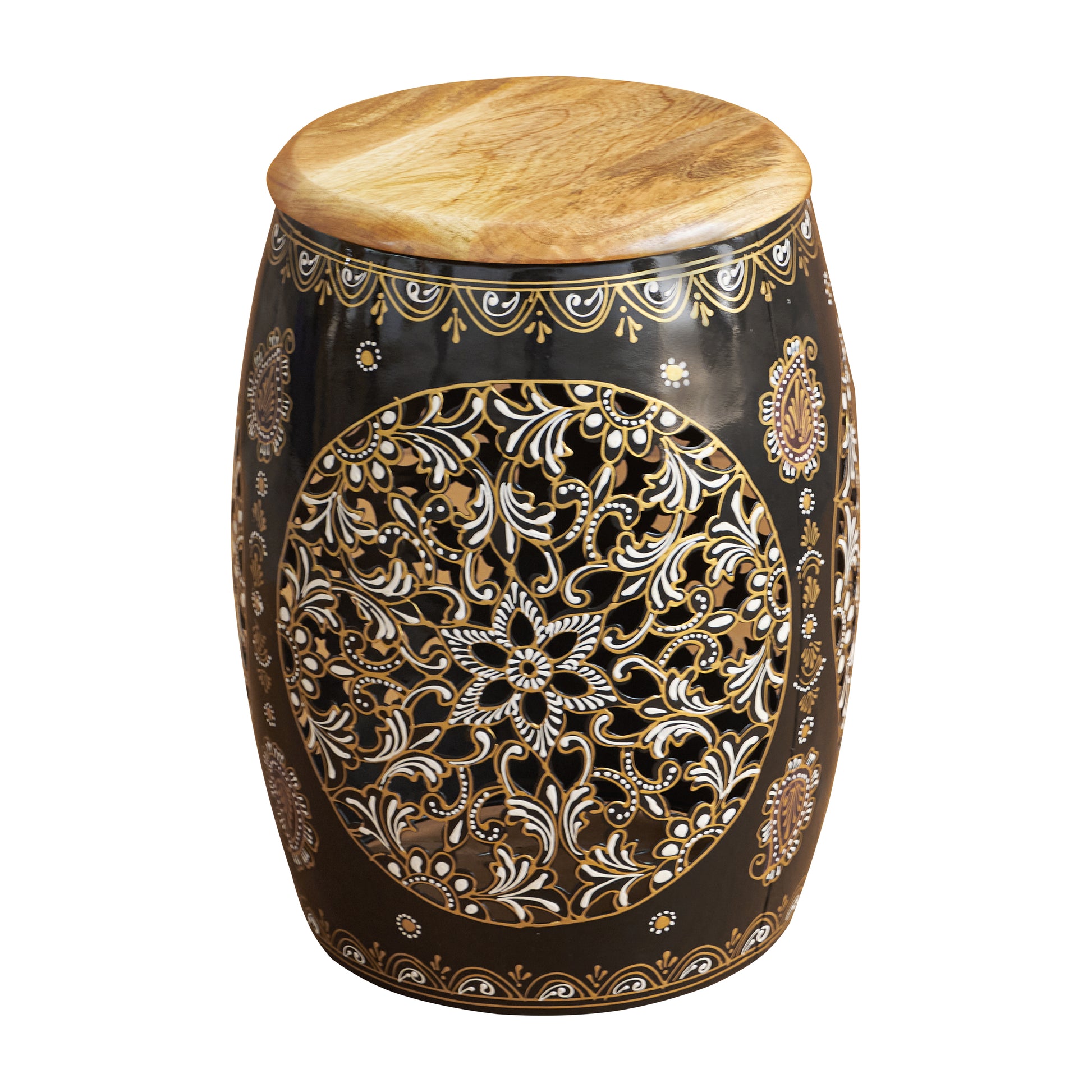 Berna Black Finish Stool