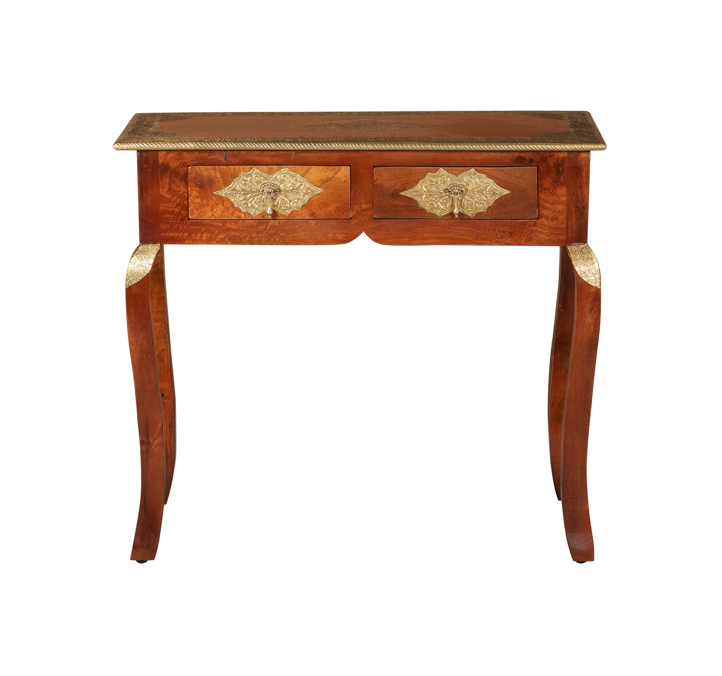 Nikko Brass Inlaid Console Table