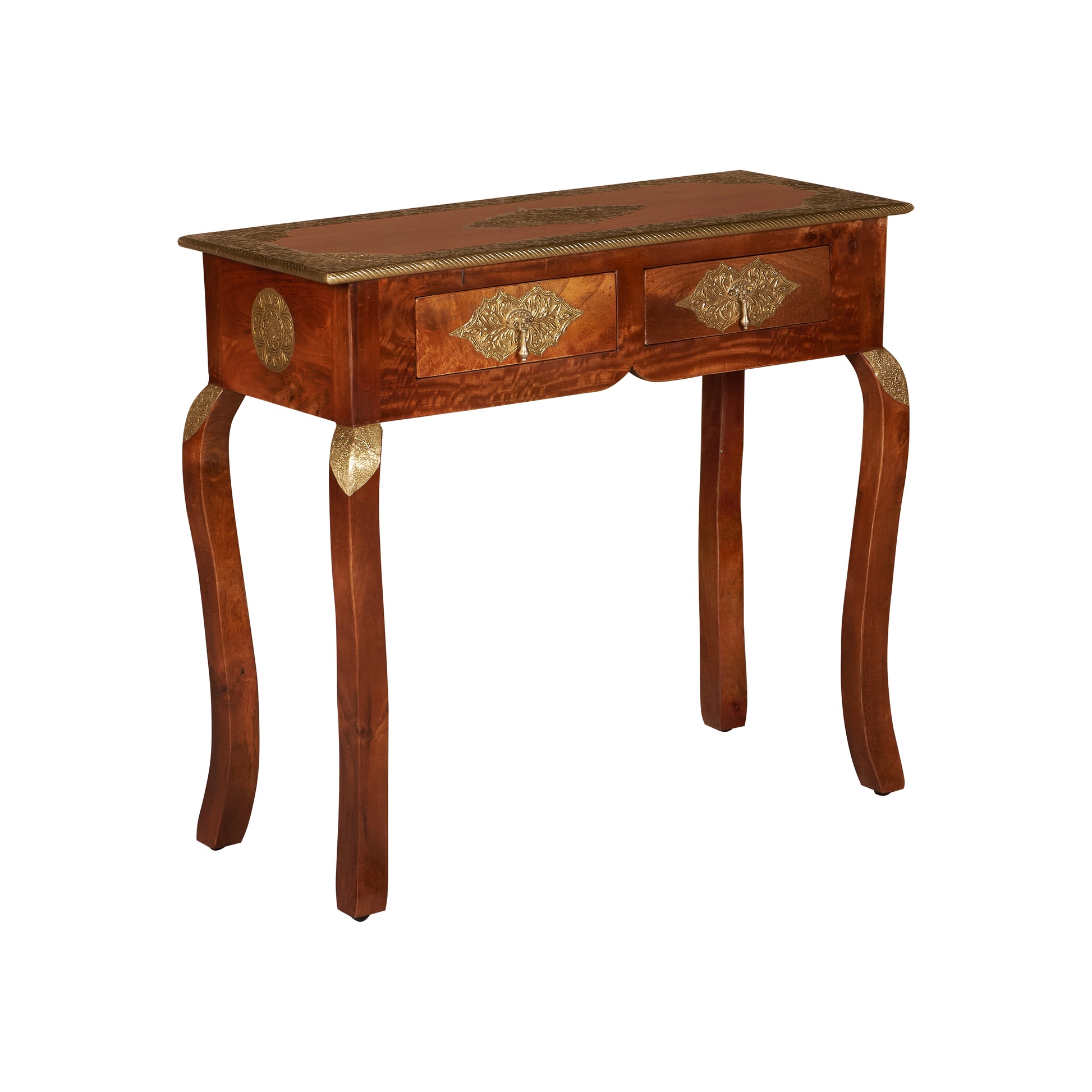 Nikko Brass Inlaid Console Table