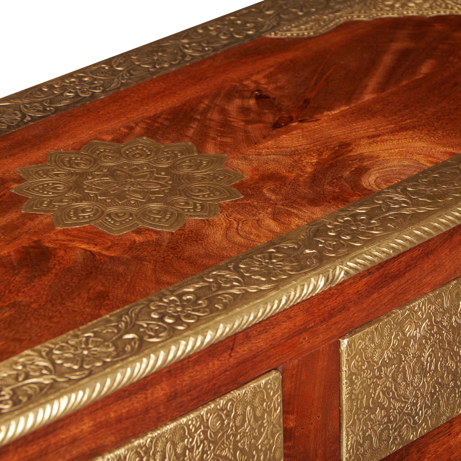 Eppaa Brass Inlaid Console Table