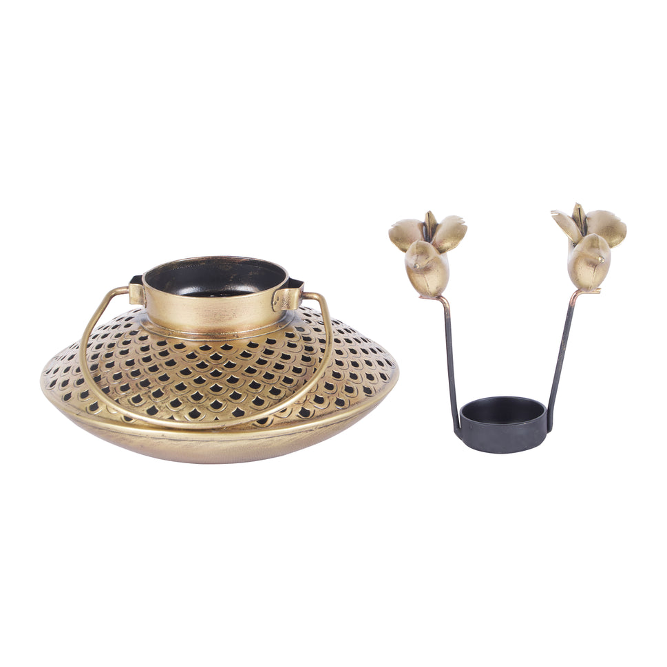 Theo Antique Brass Lantern