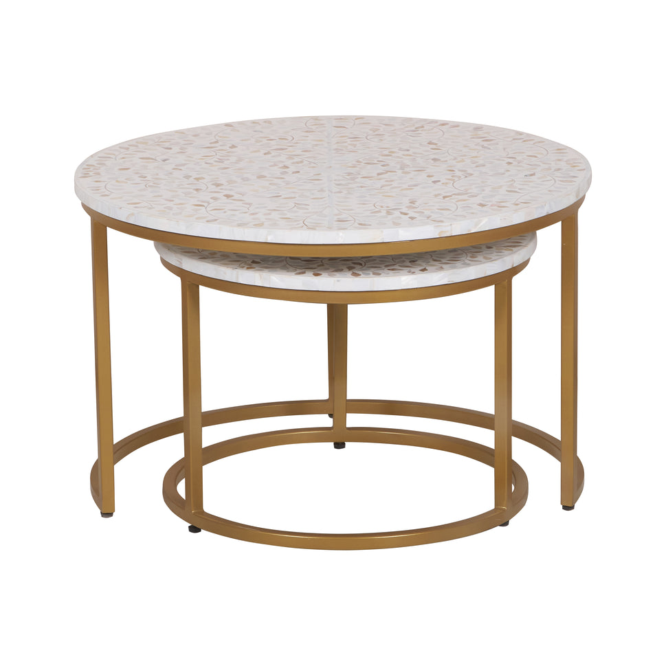 Lark Mother of Pearl Inlay Nesting Coffee Table