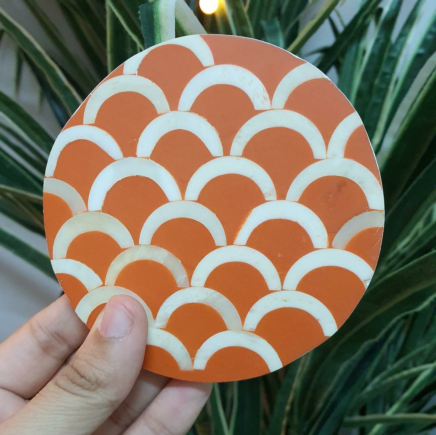 Olivia Round Bone Inlay Coaster