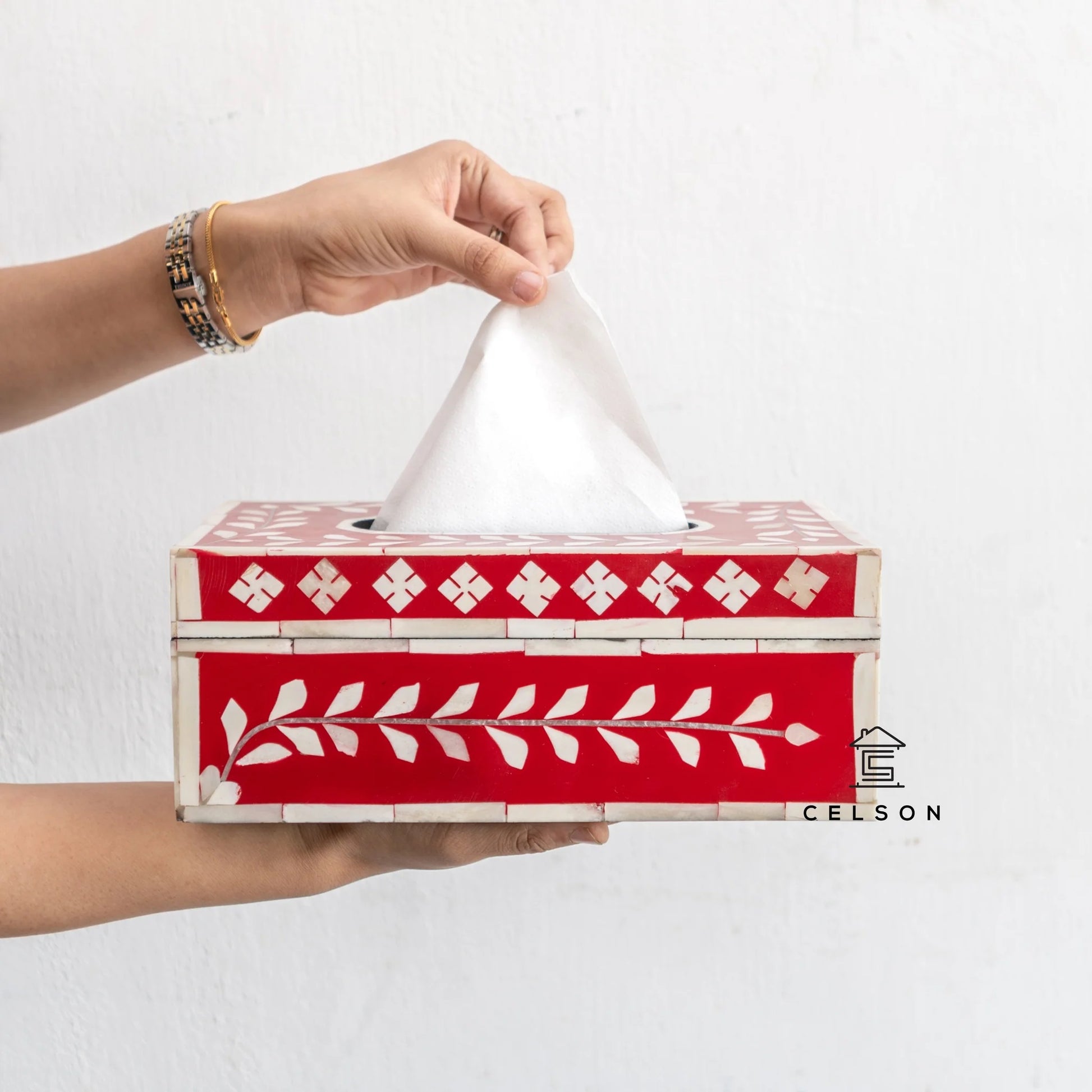 Anna Bone Inlay Tissue Box