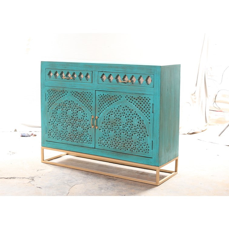 Jade Carved Wooden Cabinet