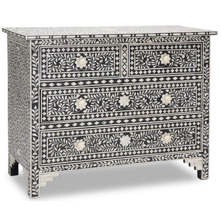 Magdalene Bone Inlay Chest of Drawer