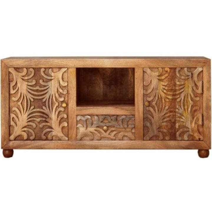 Purpuro Wooden Hand Carved  TV Cabinet