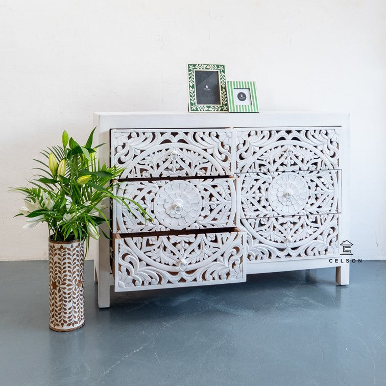 Elyana Carved Wooden Dresser