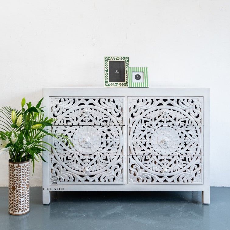 Elyana Carved Wooden Dresser