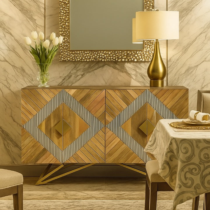 Yashu Hand Carved Wooden Sideboard