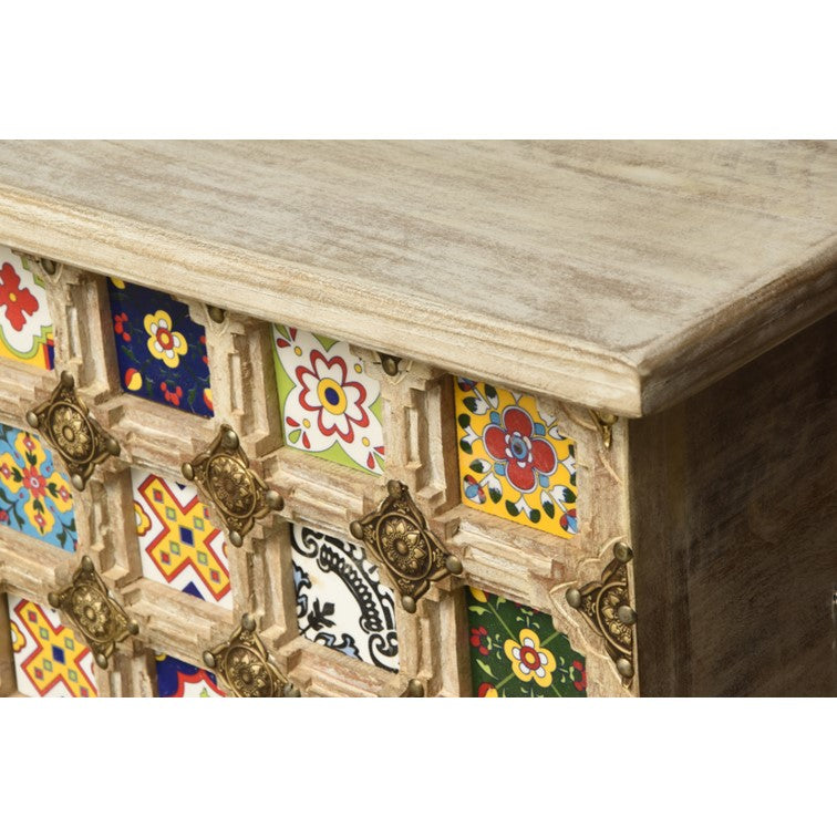 Robin Carved Tile Trunk