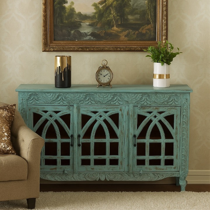 Alvaro Hand Carved Wooden Sideboard