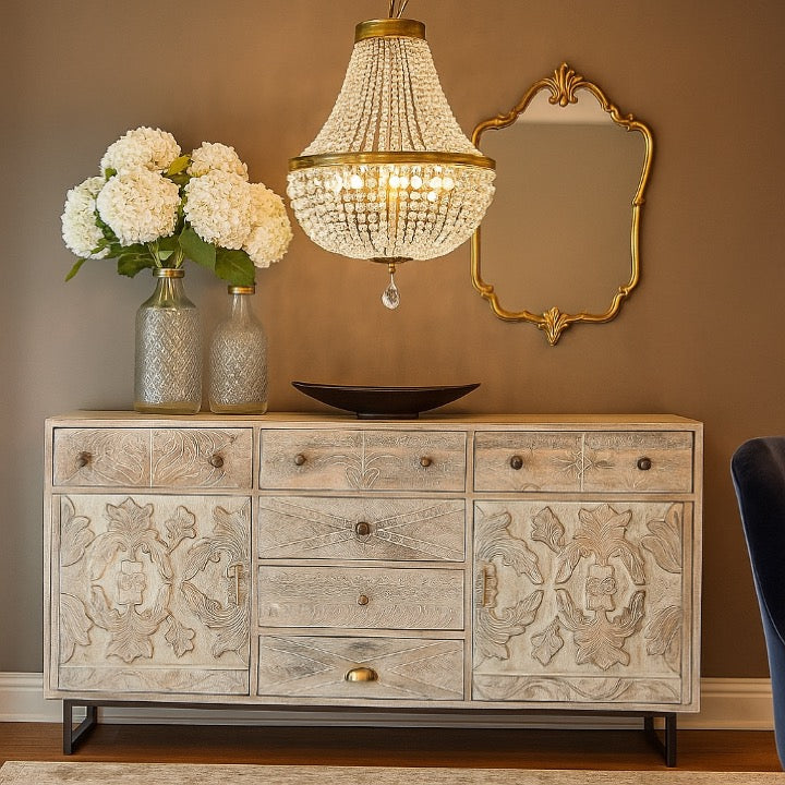 Riva Hand Carved Side Board