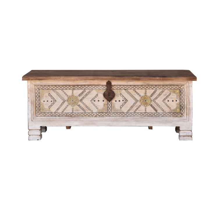 Cibu Carved Wooden Storage Trunk