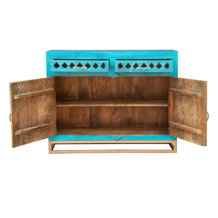 Jade Carved Wooden Cabinet