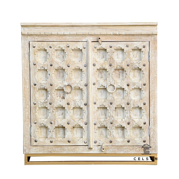 Emma Carved Wooden Cabinet