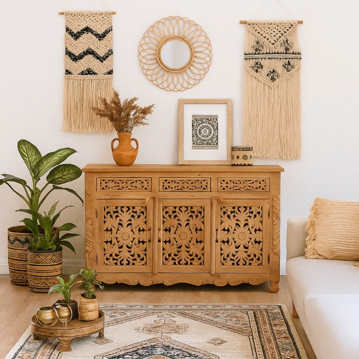 Rani Hand Carved Wooden Sideboard