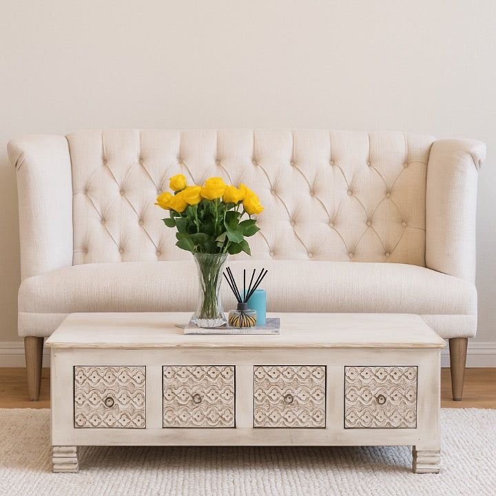 Zara Carved Wooden Coffee Table