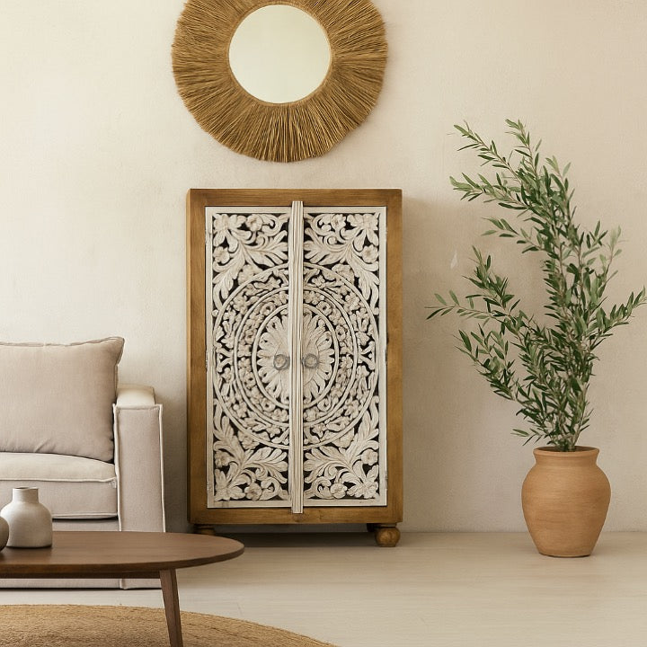 Henry Hand Carved Cabinet