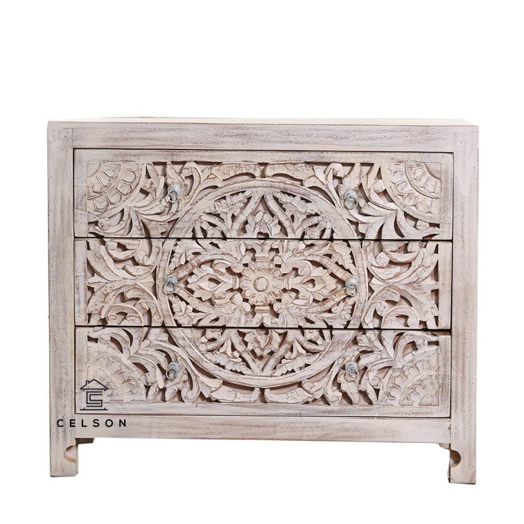 Kate Carved Wooden Chest of Drawer