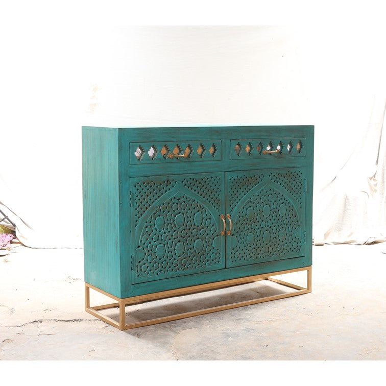 Jade Carved Wooden Cabinet