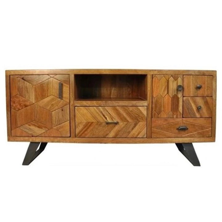 Carroll Hand Carved Wooden TV Cabinet