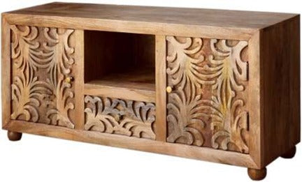 Purpuro Wooden Hand Carved  TV Cabinet