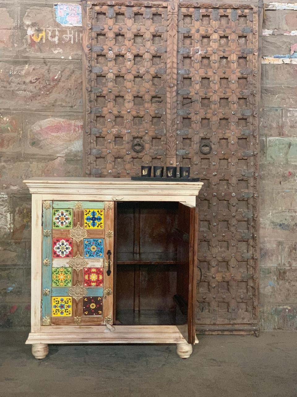 Mandy Carved Tile Cabinet