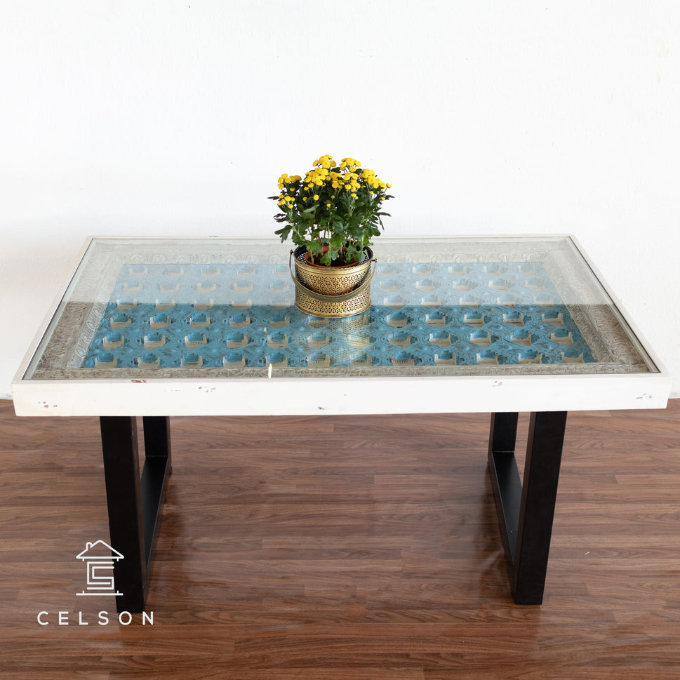 Ranveer Hand Carved Wooden Dining Table