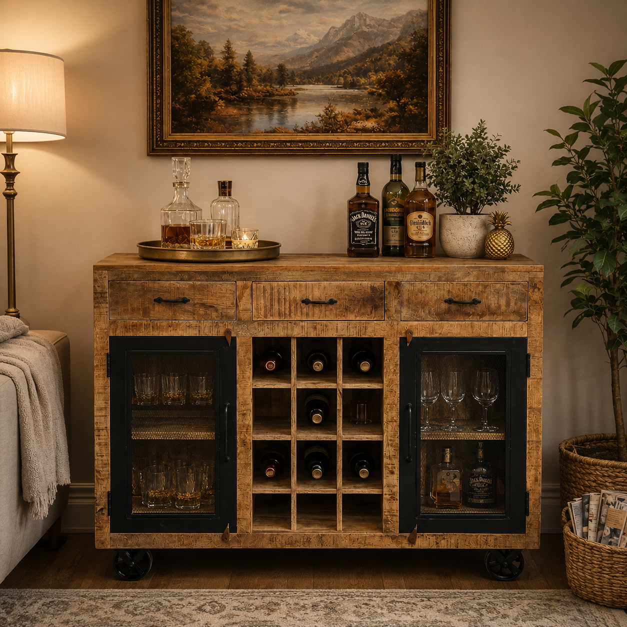 Samantha Wooden Bar Cabinet