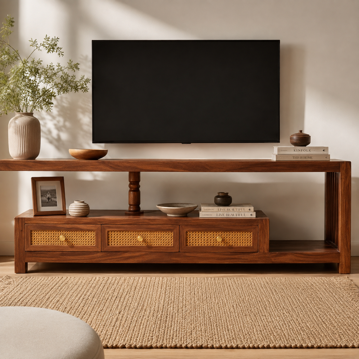 Lim Hand Carved Wooden TV Unit