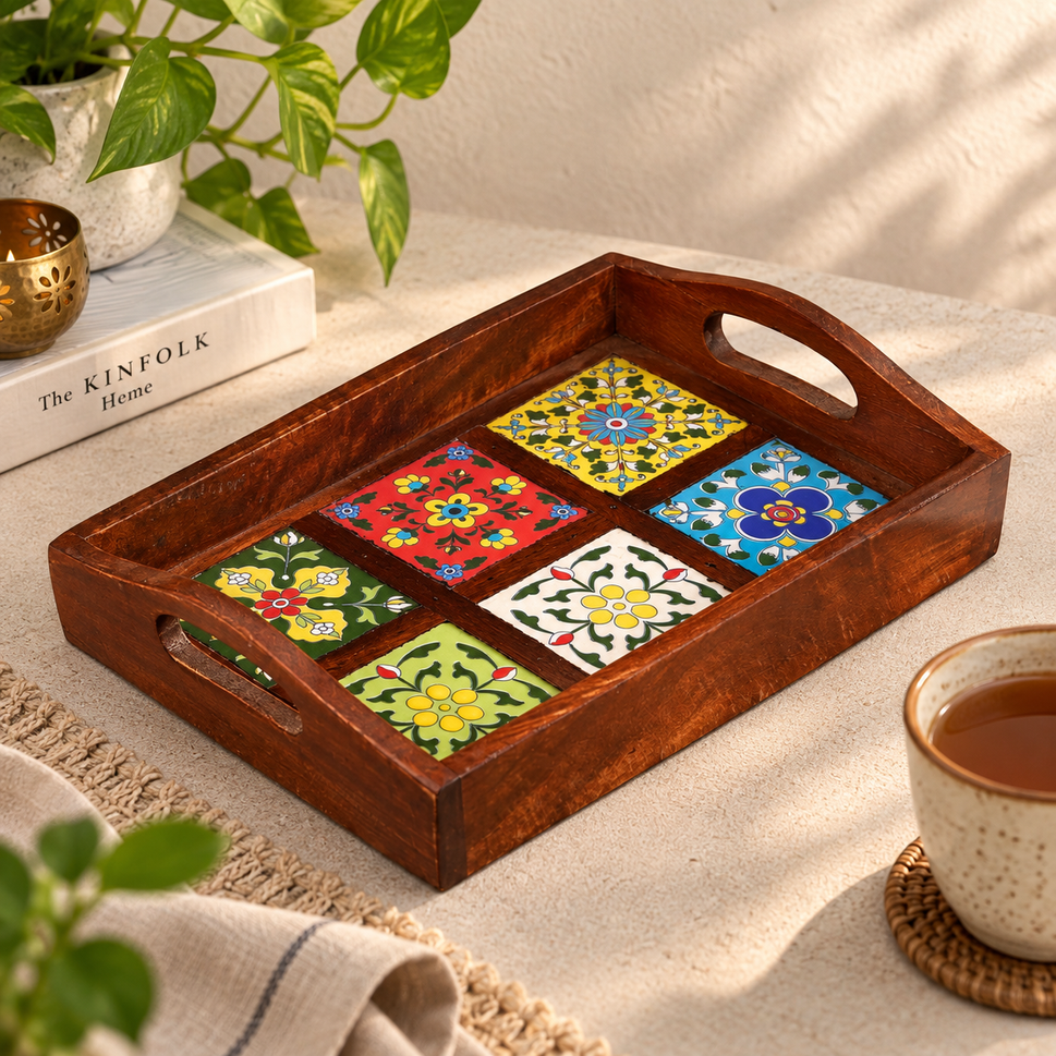 Elara Wooden Tile Tray