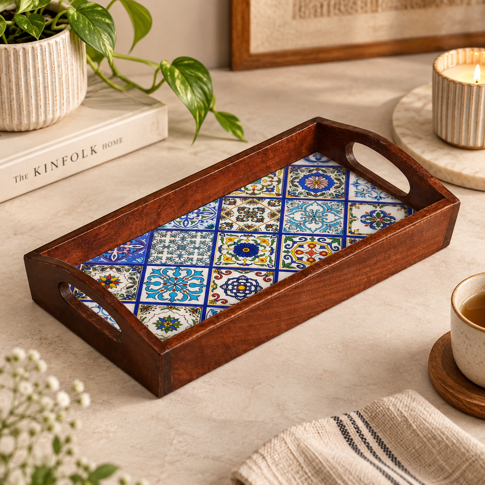 Leena Wooden Tile Tray