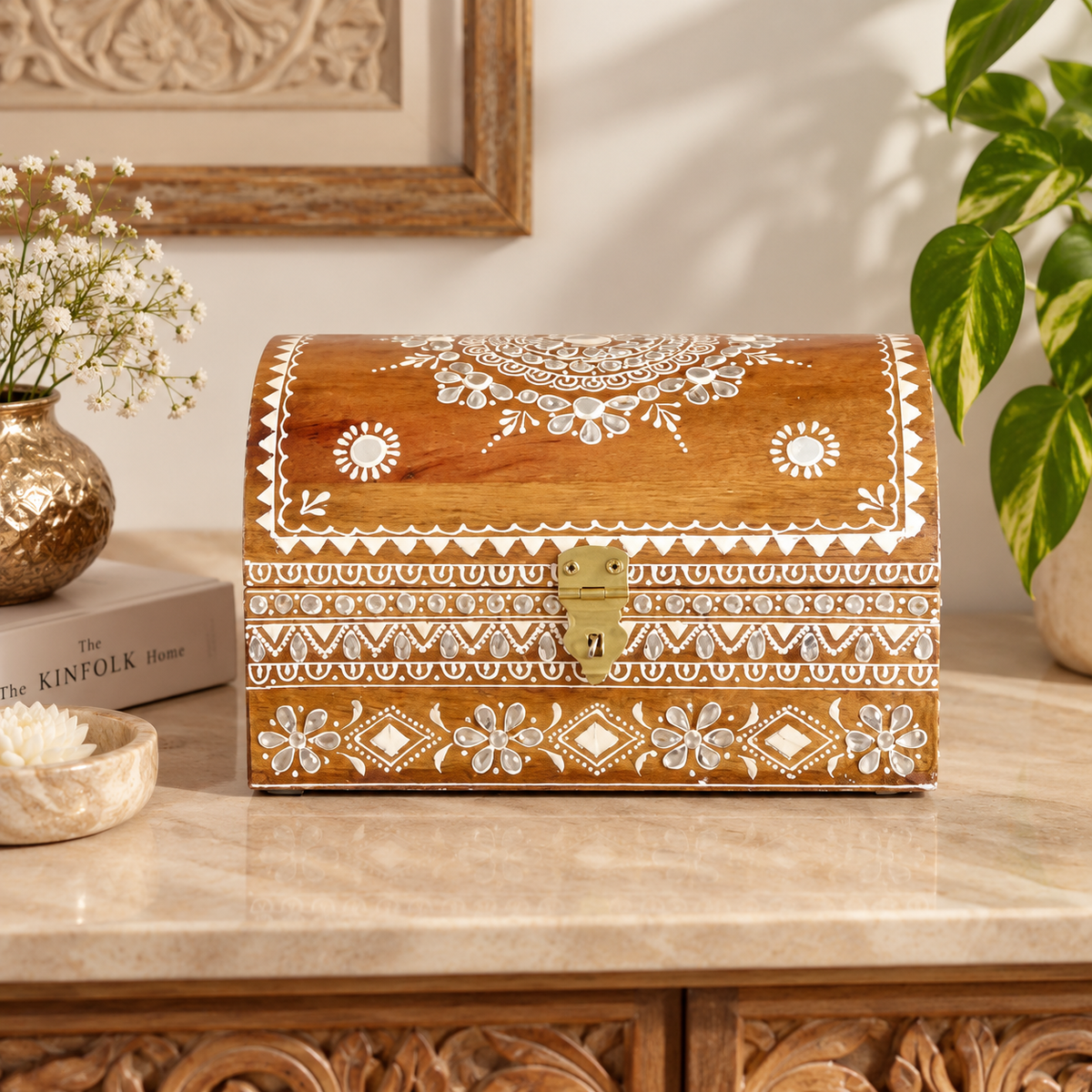 Viva Wooden Hand Painted Storage Box
