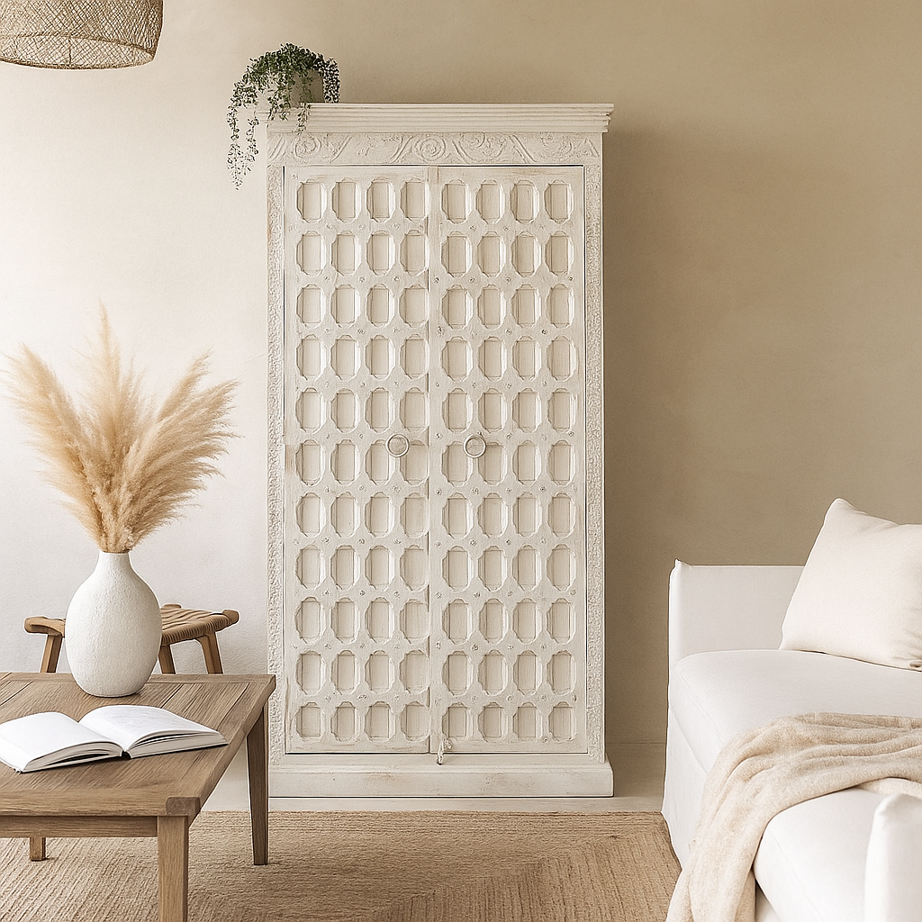 Alisha Hand Carved Almirah