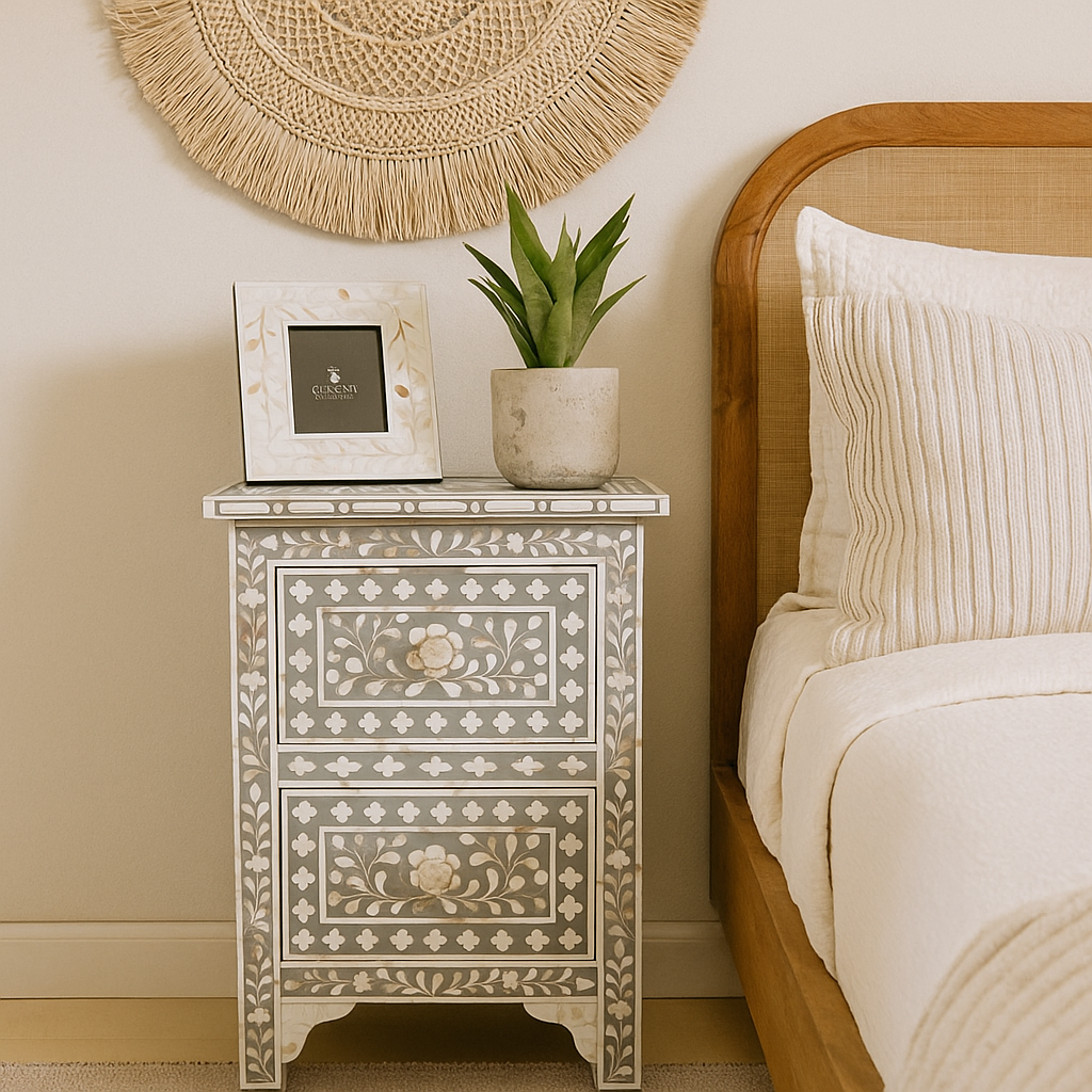 Genie Mother of Pearl Inlay Bedside