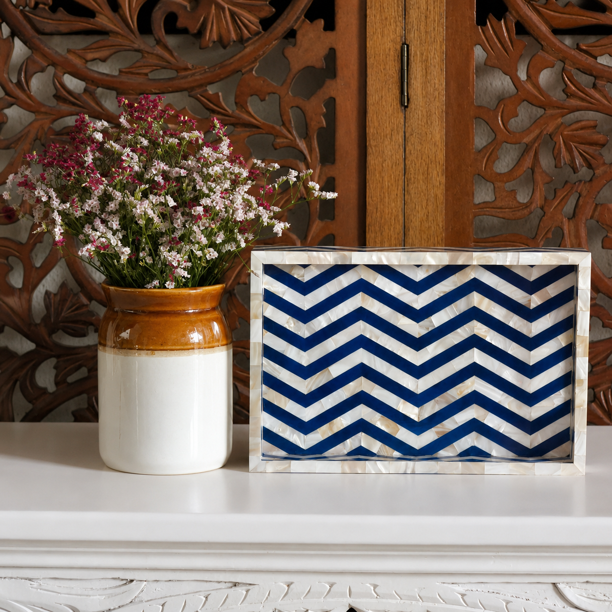 Edison Mother of Pearl Inlay Tray