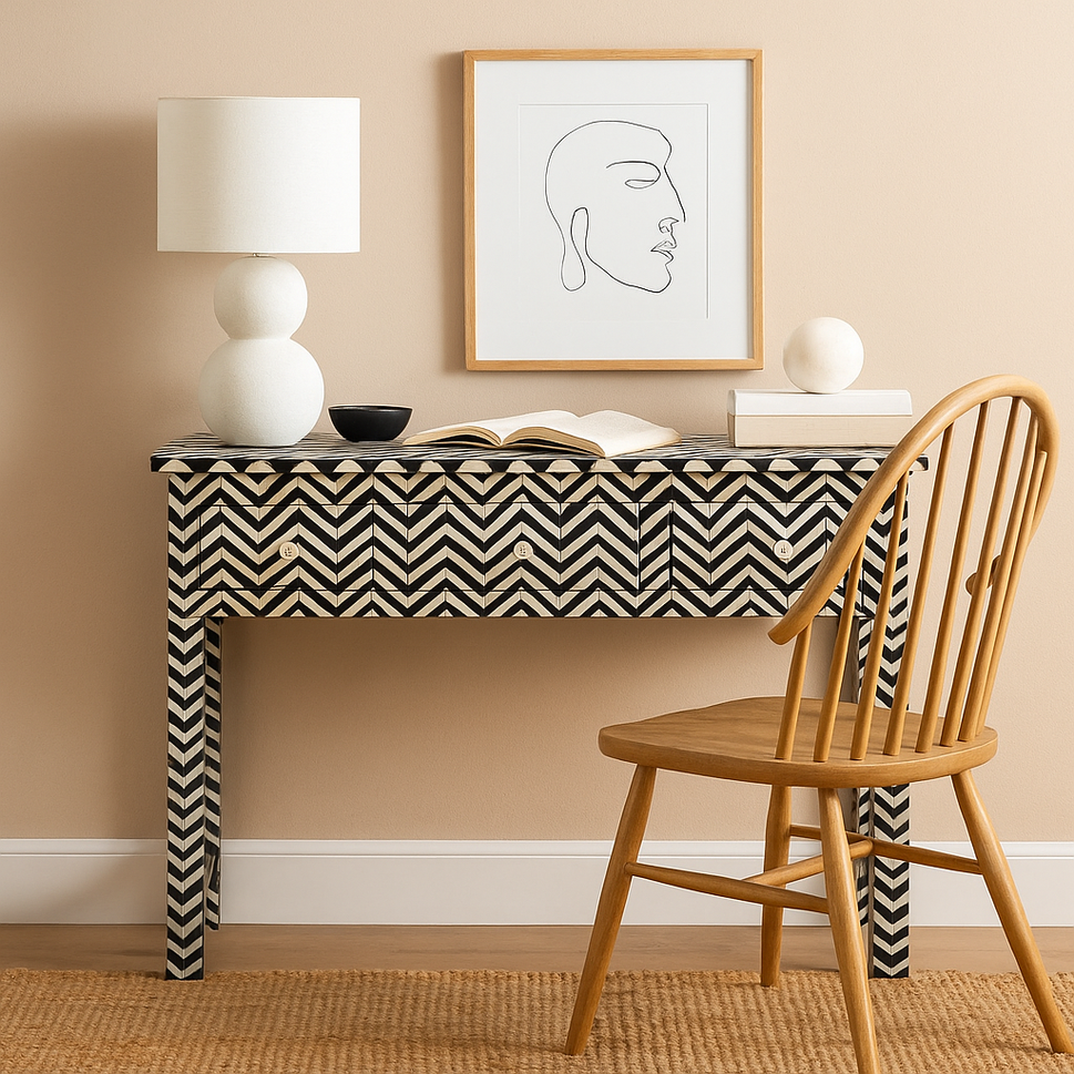 Limy Bone Inlay Study Table