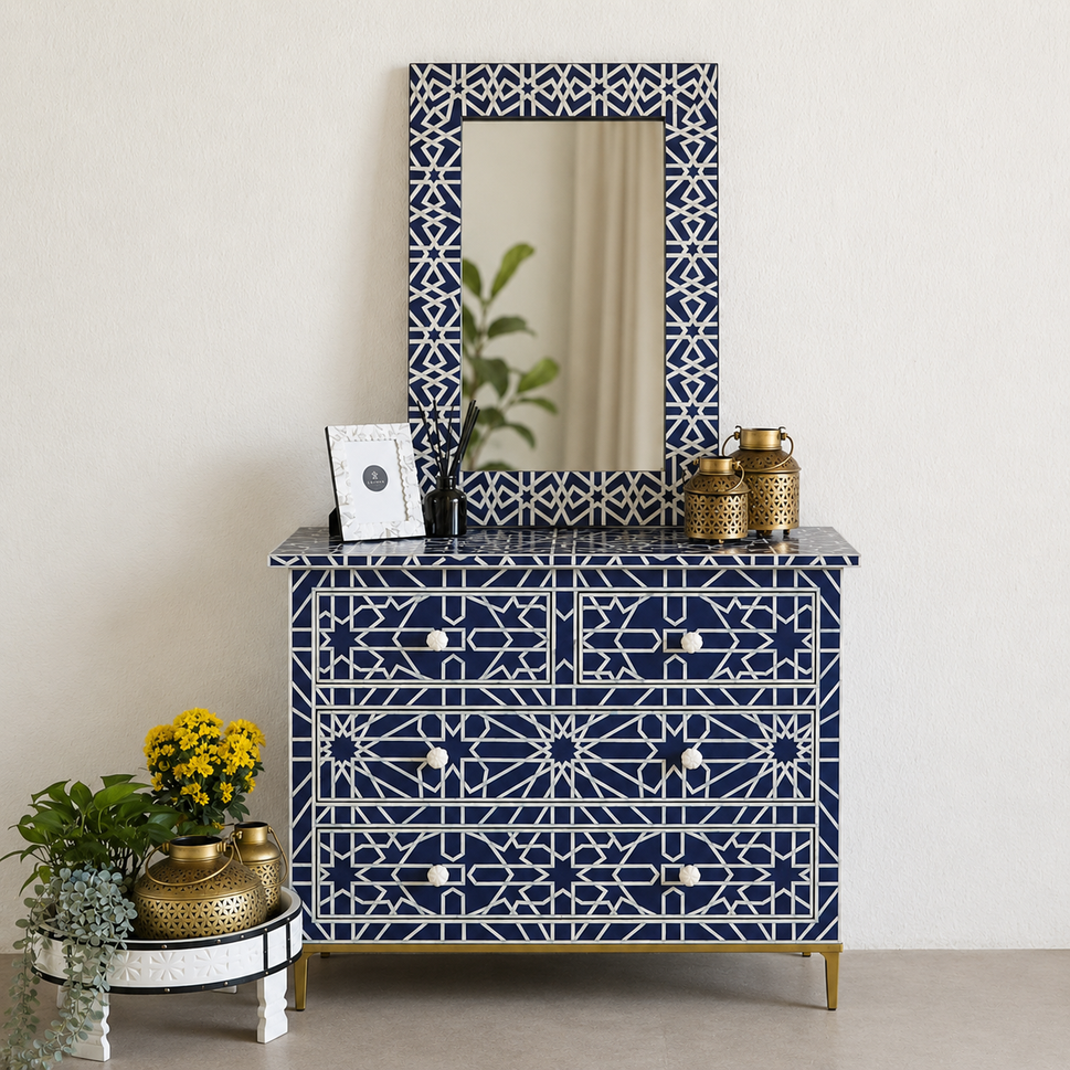 Ralph Bone Inlay Chest & Mirror