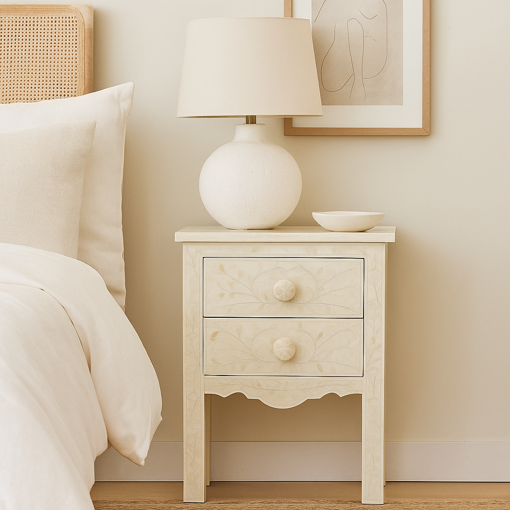 Marie Bone Inlay Bedside