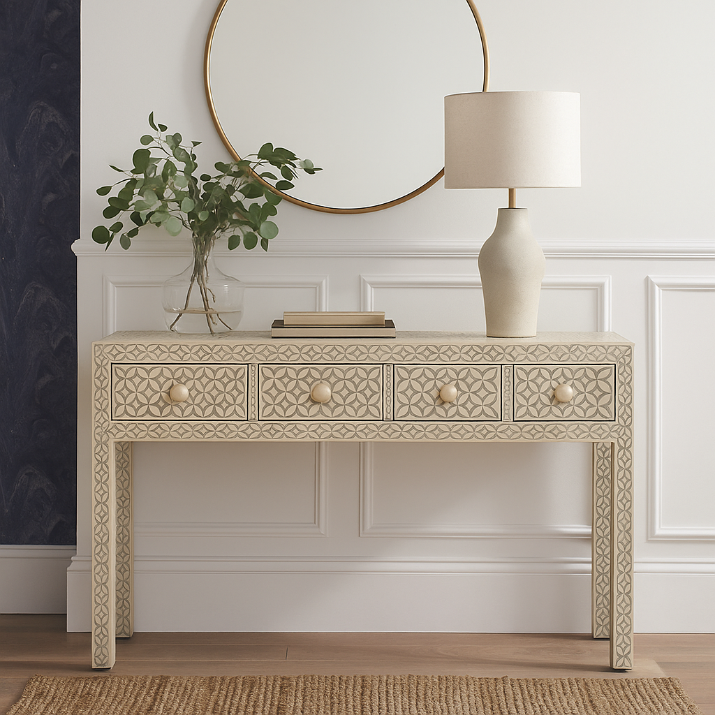 Quinn Bone Inlay Console Table