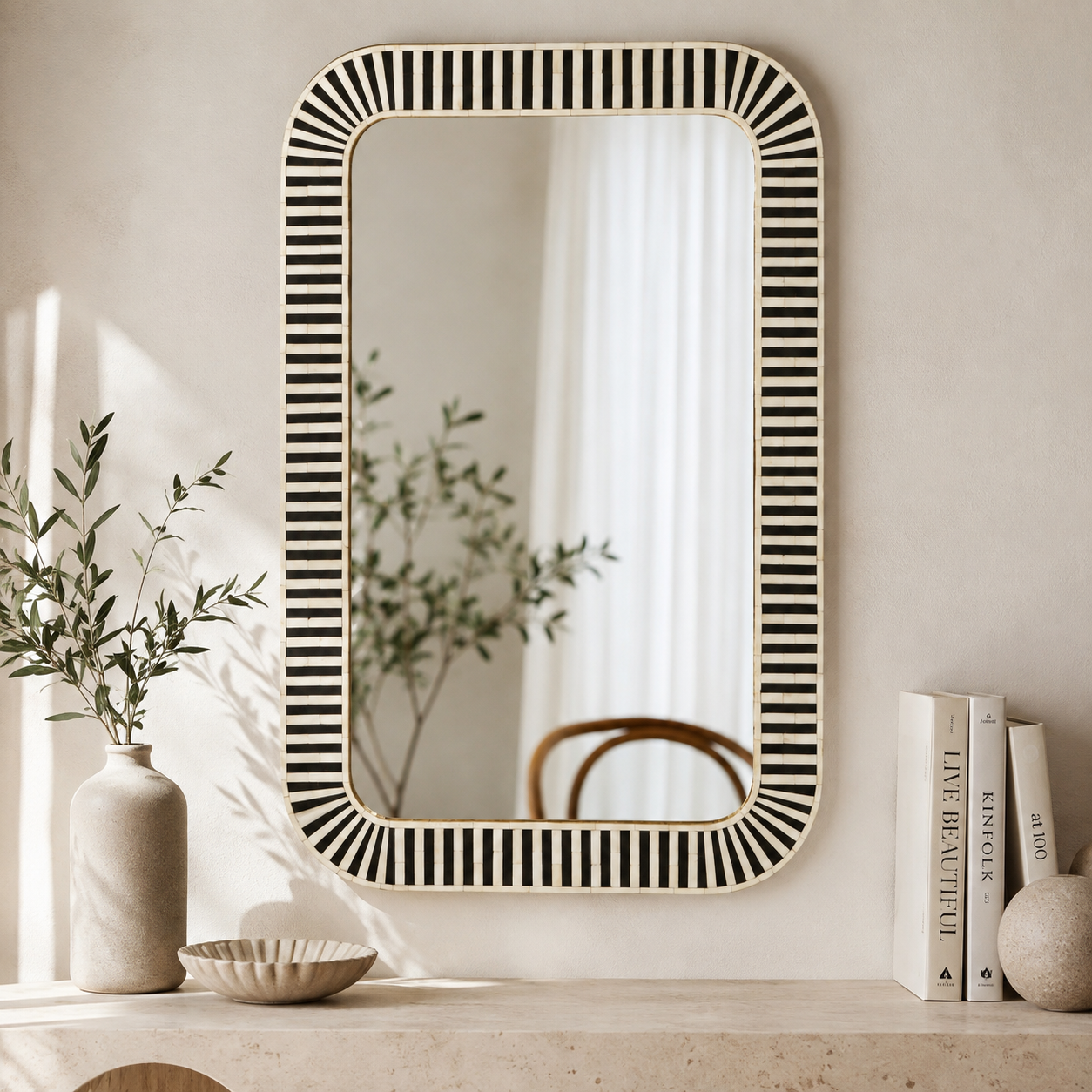 Aletha Bone Inlay Mirror